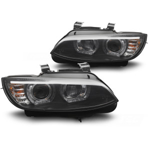 Lampy przód BMW E92/E93 06-10 Xenon BLACK YELLOW LED DRL LPBMS4