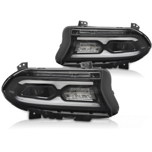 Lampy przód DODGE CHARGER 14-23 FULL LED BLACK - diodowe LPDO45
