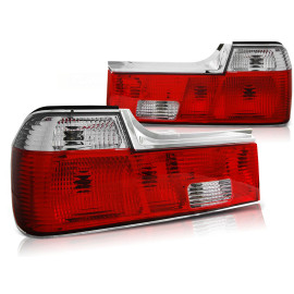 Lampy tył BMW E32 Sedan - Clear Red / White czerwono białe LTBM20