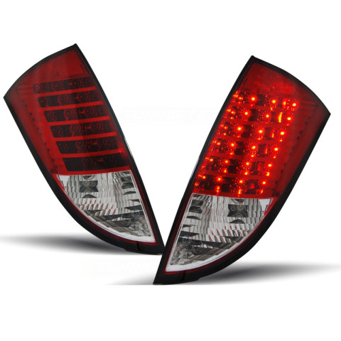 Lampy tył Ford Focus 1 - 3/5d HB - clearglass Red/White LED - diodowe LDFO24