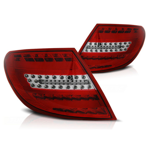 Lampy tył Mercedes C-klasa Sedan W204 red white FULL LED BAR DIODOWE LDME71