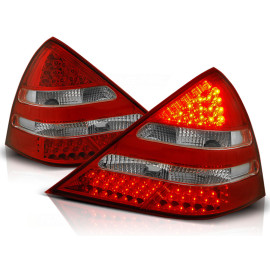 Lampy tył Mercedes SLK R170 Clear Red / White LED diodowe LDME12