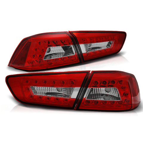 Lampy tył Mitsubishi Lancer 8 Sedan - Red White LED diodowe LDMI04