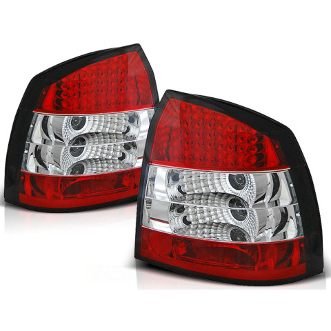 Lampy tył Opel Astra G 3/5d - clear LED red/white - diodowe LDOP06