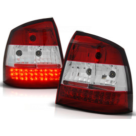 Lampy tył Opel Astra G 3/5d - clear LED red/white - diodowe LDOP01