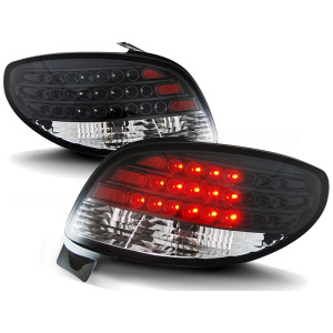 Lampy tył Peugeot 206 clear LED BLACK - czarne diodowe LDPE06