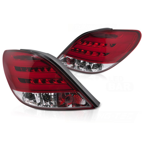 Lampy tył Peugeot 207 Red / Black LED - czerwone diodowe 