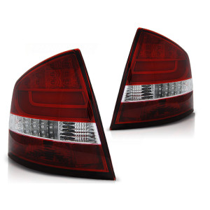 Lampy tył Skoda Octavia II 5D 04- Red / White LED BAR - diodowe LDSK11