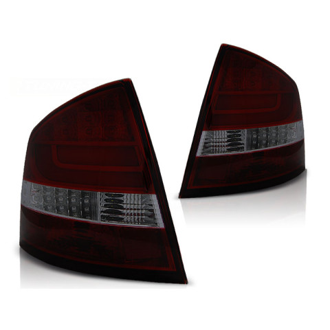 Lampy tył Skoda Octavia II 5D 04- Smoked Red LED BAR - diodowe LDSK12