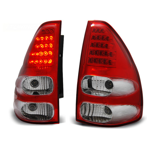 Lampy tył Toyota Land Cruiser 120 - Red White LED diodowe LDTO07