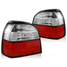 Lampy tył VW Golf 3 - clear RED WHITE LED - diodowe LDVW35