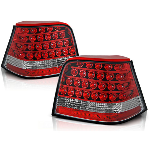 Lampy tył VW Golf 4 clear LED RED / White diodowe LDVW21