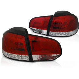 Lampy tył VW Golf 6 Red White LED BAR czerwono białe diodowe LDVWM8