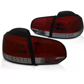 Lampy tył VW Golf 6 Red Smoked LED BAR czerwone dymione diodowe LDVWM9