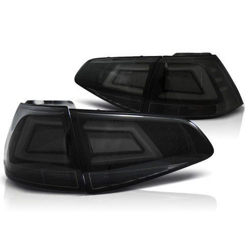 Lampy tył VW Golf 7 SMOKED BLACK LED BAR czarne dymione diodowe LDVW03