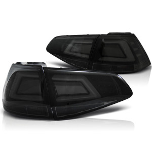 Lampy tył VW Golf 7 SMOKED BLACK LED BAR czarne dymione diodowe LDVW03