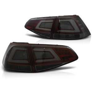 Lampy tył VW Golf 7 SMOKED RED LED BAR czerwone dymione diodowe LDVW07