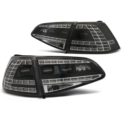 Lampy tył VW Golf 7 - BLACK LED SPORT SEQ - DIODOWE Dynamiczne LDVWM6