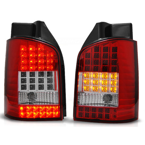 Lampy tył VW T5 03-09 LED RED WHITE diodowe LDVW44 Podnoszona KLAPA