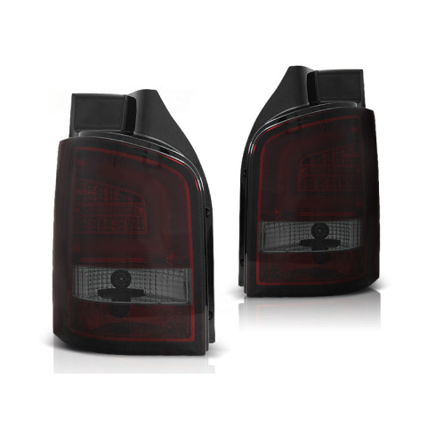 Lampy tył VW T5 03-09 SMOKED RED LED BAR diodowe LDVW94 Podnoszona KLAPA