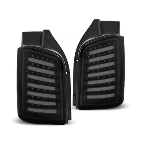 Lampy tył VW T5 03-15 FULL LED BLACK diodowe LDVWA7 Podwójne DRZWI