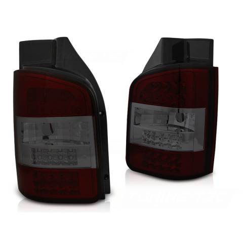 Lampy tył VW T5 10-15 RED SMOKED LED diodowe LDVWN7 Podwójne DRZWI