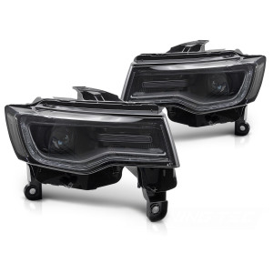 Lampy przód JEEP GRAND CHEROKEE 16-21 BLACK LED diodowe DRL dzienne LPCH42