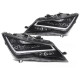 Lamy przód Seat Leon BLACK LED - diodowe DRL dzienne 