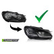 Lampy przód VW Golf 6 - BLACK FULL LED DRL dzienne - diodowe 
