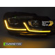 Lampy przód VW Golf 6 - BLACK FULL LED DRL dzienne - diodowe 