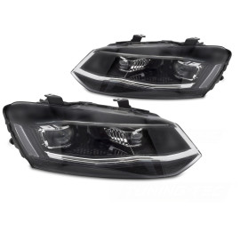 Lampy przód VW POLO 6R 2009-2017 - BLACK LED - diodowe -