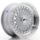 JR Wheels JR9 15x7 ET20 BLANK Silver w/ Machined Lip+Silver Rivets