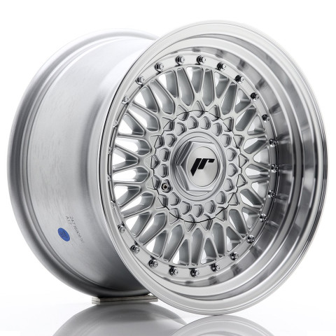 JR Wheels JR9 16x9 ET20 BLANK Silver w/ Machined Lip+Silver Rivets