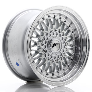 JR Wheels JR9 16x9 ET20 BLANK Silver w/ Machined Lip+Silver Rivets