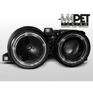 BMW E30 BLACK Angel Eyes soczewkowe czarne Ringi LPBM18