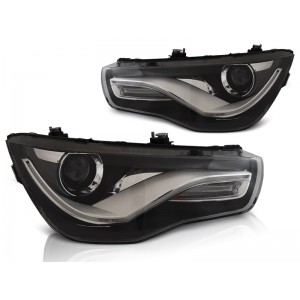 Lampy przód Audi A1 10-14 BLACK DRL LED jazdy dziennej LPAUD5