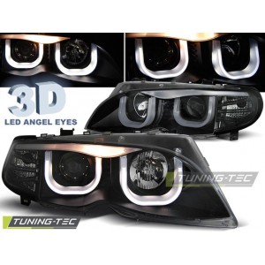 BMW E46 Sedan / Touring 01-05 Angel Eyes BLACK Ringi 3D LPBM96