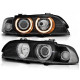 Lampy przód BMW E39 BLACK clear Angel Eyes H7 ringi LPBMA9 DEPO