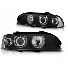 Lampy przód BMW E39 BLACK clear Angel ringi CCFL LPBME8