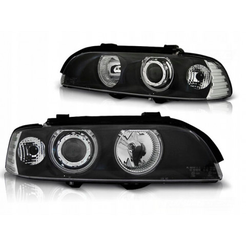 Lampy przód BMW E39 BLACK clear Angel ringi CCFL LPBME8