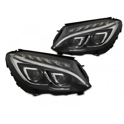 Lampy przód Mercedes C-klasa W205 Full LED DRL BLACK diodowe LPMEC6