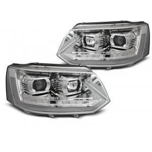 VW T5 2010- CHROM LED DRL - diodowe / dynamiczne kierunkowskazy LPVWR6