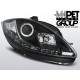 Lampy przód Seat Leon 1P 09-12 BLACK LED - diodowe LPSE24