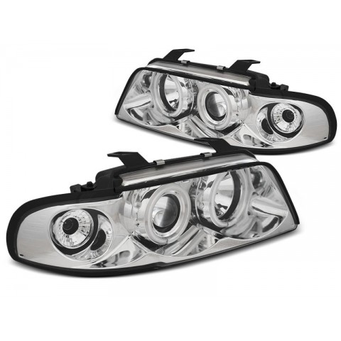 Lampy przód Audi A4 B5 94-98 - CHROM Angel Eyes CCFL LED LPAUD6