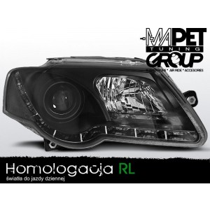 VW Passat B6 3C 05-10 BLACK LED DRL - diodowe światła jazdy dziennej LPVWJ7