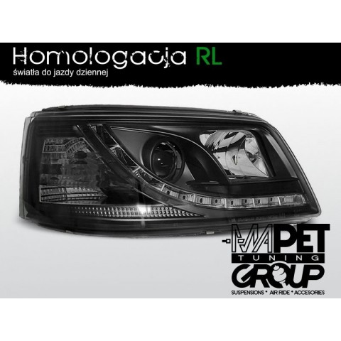 VW T5 03-09 BLACK LED DRL - diodowe światła jazdy dziennej LPVWJ9