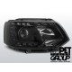 Lampy przód VW T5 2010- BLACK LED DRL - diodowe światła dzienne LPVWK3