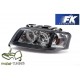 Lampy przód Audi A6 C5 97-01 - BLACK Angel Eyes H7 DEPO LPAU68