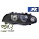 Lampy przód BMW E46 Sedan / Touring 98-01 Angel Eyes BLACK Ringi LPBM41