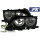 Lampy przód BMW E46 Sedan / Touring 01-05 Angel Eyes BLACK Ringi LPBM86